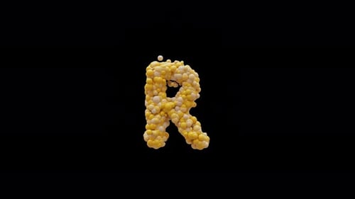 Fluid Spheres Forming Letter R Animation