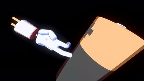 Animated Plug Hand Charges Battery Power Graphic