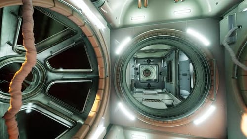 Interior of Futuristic Internation Space Station