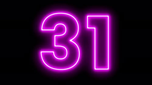 Neon Number 31 Reveal Animation