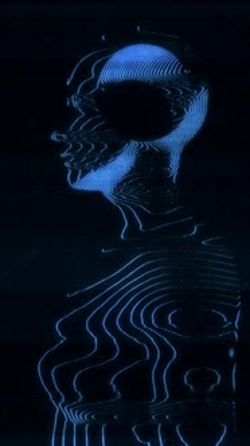 Abstract Digital Human Glitch Scan Effect