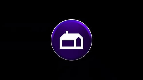 Modern 3D House Icon Rotation on Black Background
