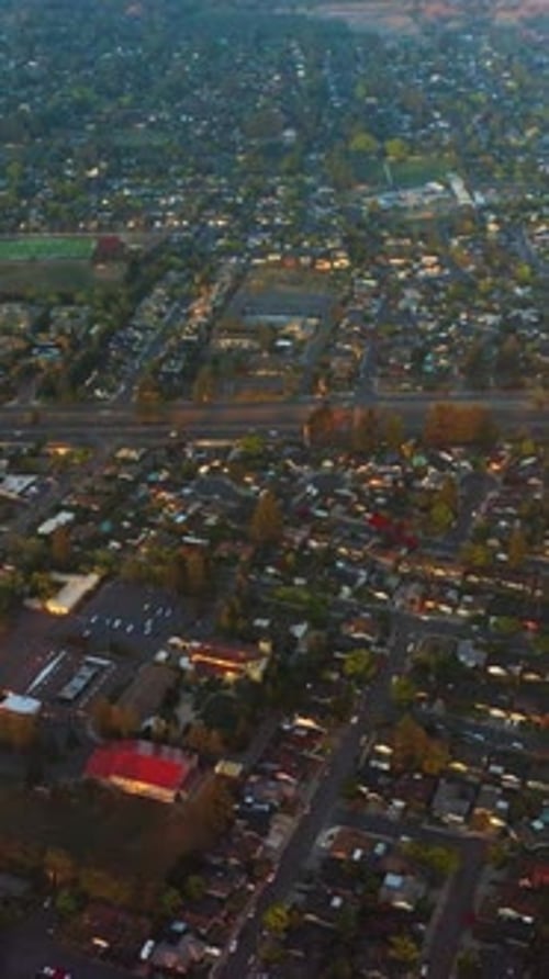 Urban panorama of densely built city. Napa, California, USA