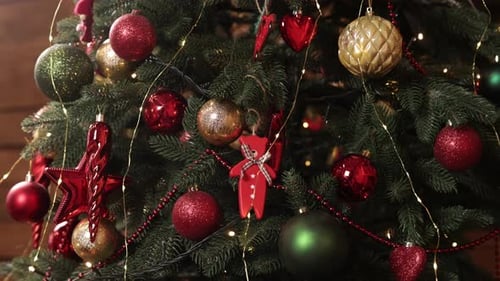 Close Up of a Decorated Christmas Tree
