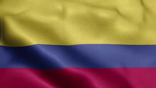 Realistic Colombia National Flag Waving Loop Animation