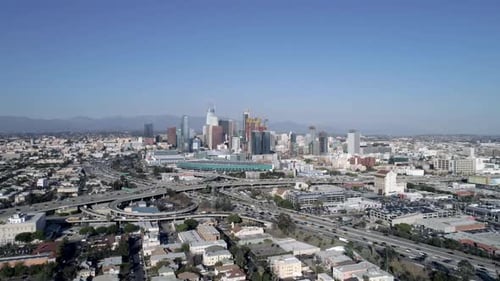 Los Angeles, California / USA - July 16, 2017: Downtown LA Skyline