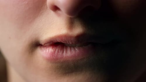 Close Up of Woman's Mouth Speaking