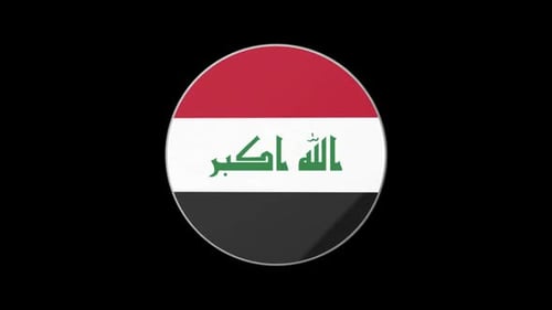 3D Animated Circular Iraq Flag Icon