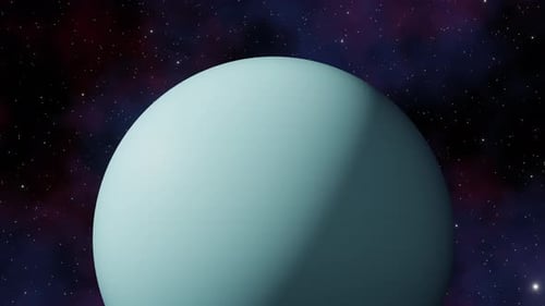 Blick auf den Planeten Uranus aus dem Weltraum und funkelnde Sterne in der Milchstraße, 3D-Rendering. Solarenergie