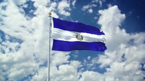 El Salvador Realistic Waving 4k