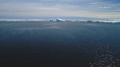 Antarctic Blue Ocean Water Aerial View Antarctica Ocean Coast Open Water Surface