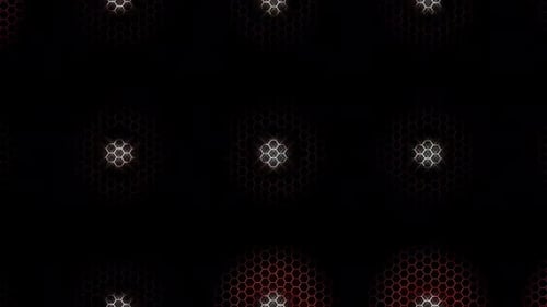 Pulsing Hexagonal Grid Lights Abstract Background
