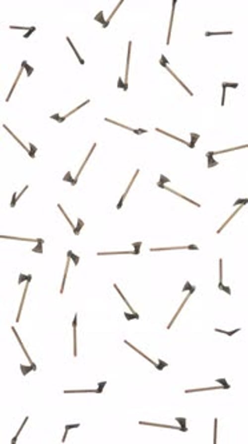 Vertical Falling Axes on White