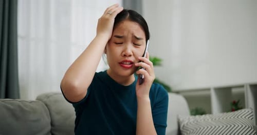 Frustrated Woman Arguing on Phone During a Call