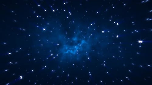 Abstrakter kosmischer Hintergrund energischer hell leuchtender magischer Sterne auf dunklem Himmelshintergrund