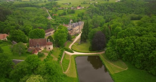 Establishing Shot Castle of Chastellux A Beautiful Castle with an Exciting Castle Complex A Place