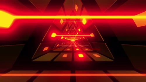Futuristic Geometric Neon Tunnel Loop