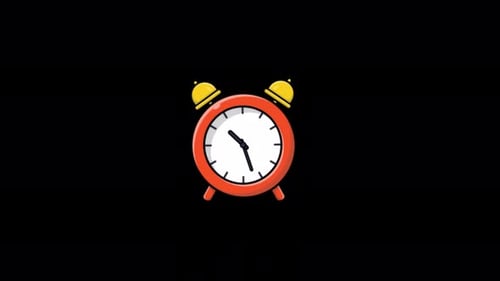 Animated Alarm Clock Video - Transparent