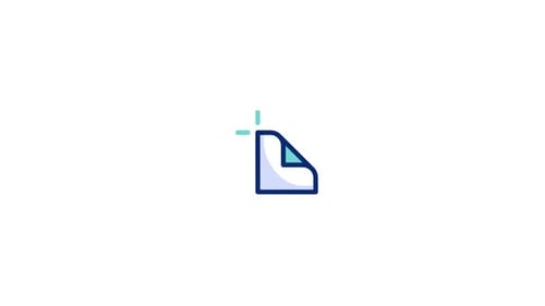 Modern Animated Document Icon with Corner Peel