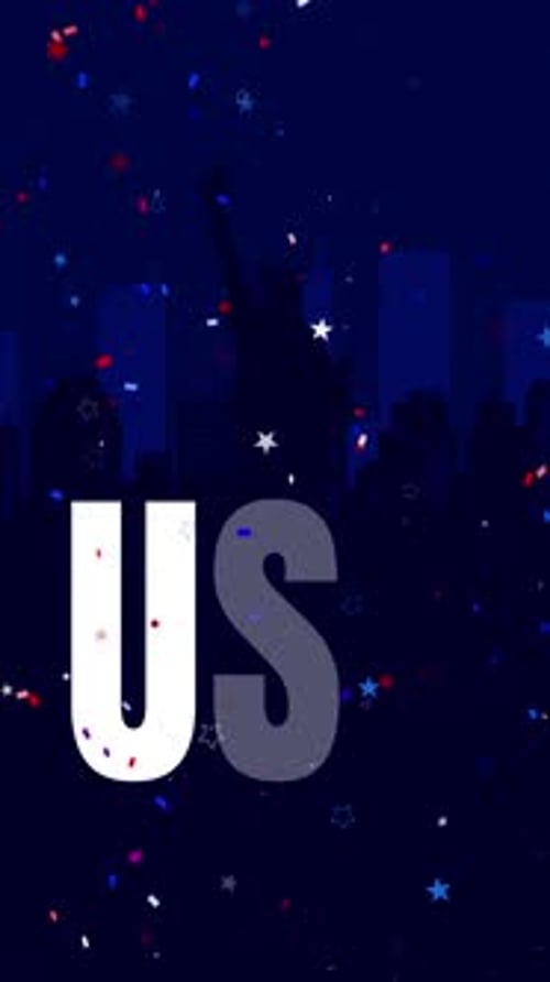 Vertical USA Rotating Colors Text On Background