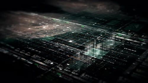 Futuristic Digital Data Grid Technology Background Animation
