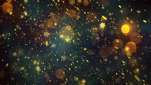 Christmas Gold Snow And Snowflakes Backgrounds 8