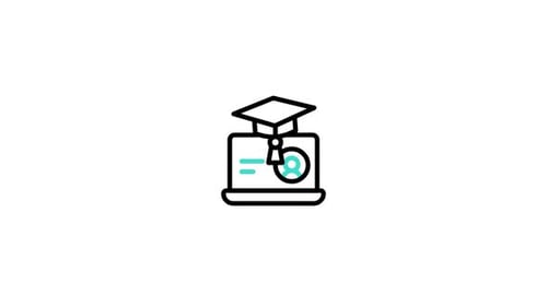 Animated Online Learning Laptop Icon