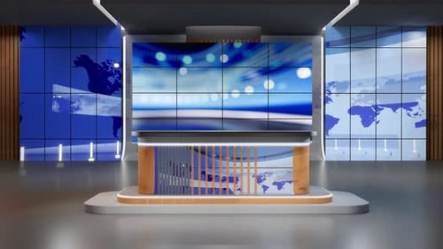 3D Virtual News Studio Ab0010 Hintergrundschleife