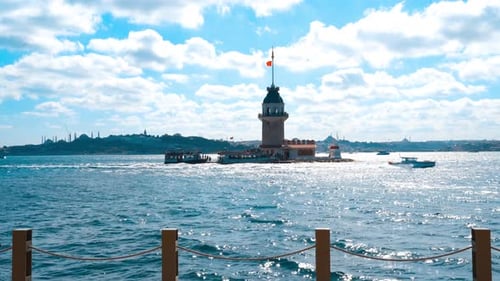 Iconic Maiden's Tower in Istanbul on a Sunny Day