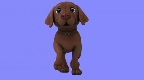 Fun 3D cartoon brown Labrador retriever (with alpha channel)