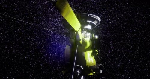 Advanced Satellite Orbiting Stars in Deep Space Animation