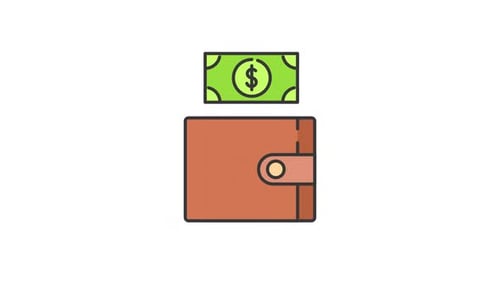 Wallet and Dollar Bill Pop Up Animation