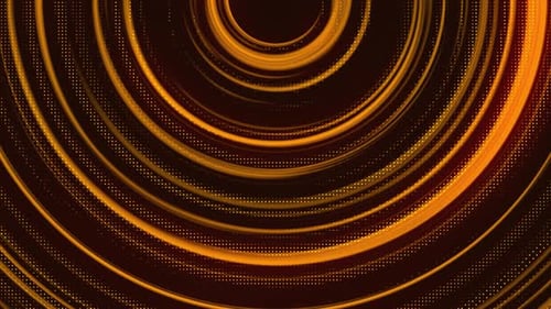 Abstract Orange Glowing Circles Digital Background Loop