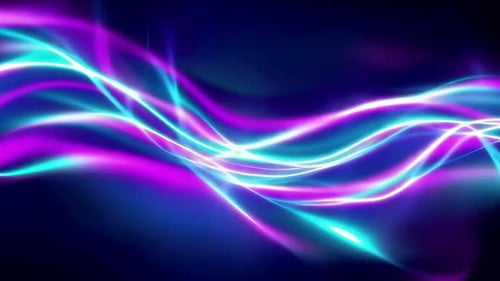 Abstrakter neonglühender Wellenlinienhintergrund mit lila und
