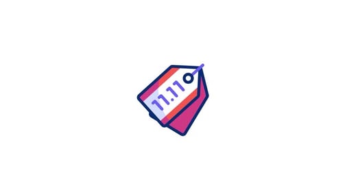 Animated Flat Design 11.11 Price Tag Icon