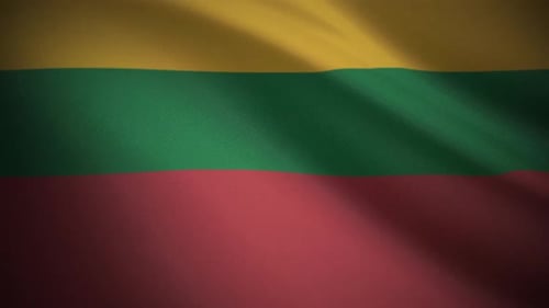 Waving Flag Animation With Yellow Green Red Stripes