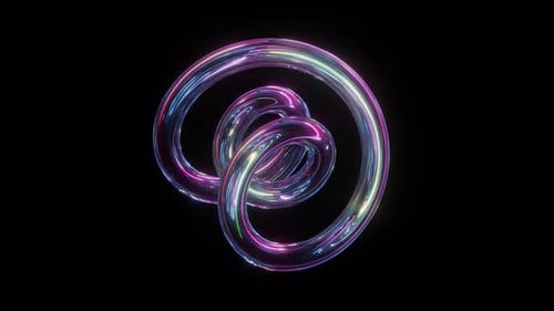 Abstract Looping Iridescent Glass Knot Animation