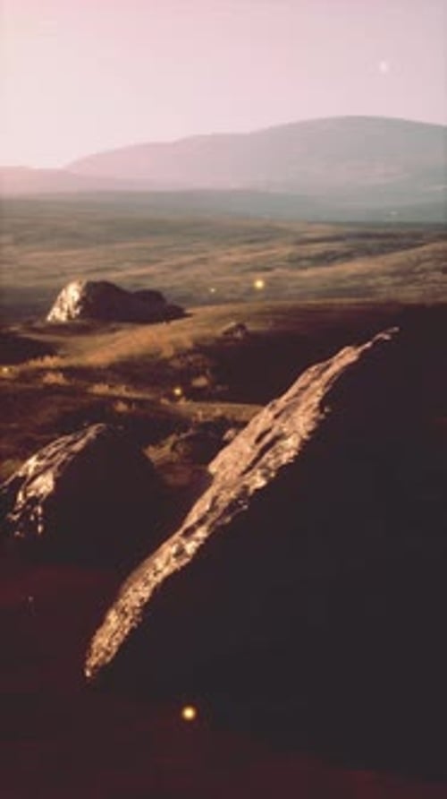 Distant Rocky Outcropping View