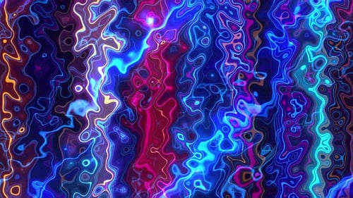 Vibrant Fluid Neon Abstract Wavy Lines Loop