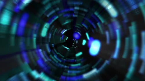 Vj Loop Tunnel Background Blue 4K