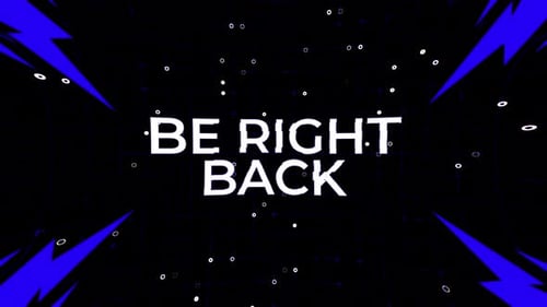 Be Right Back Text Animated Word With Glitch Effect