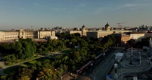 Aerial View of Vienna Skyline Aerial Shot Cathedrals and Cityscape City of Vienna Austria Vienna