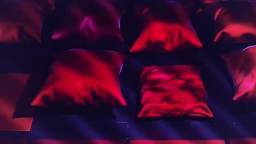 Rote Kissen auf einer Couch