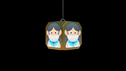 Spinning Golden Doctor Character Charm Animation