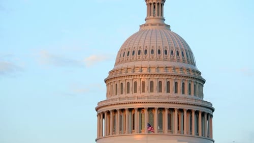 Closeup Of Dome On Us Capitol Building, Washington Dc