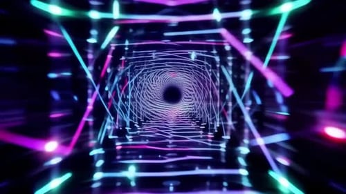 Abstract Futuristic Neon Tunnel VJ Loop Motion Graphics