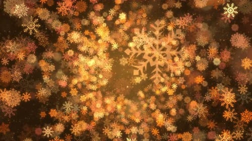 Golden Christmas Snowflakes Falling Festive Background