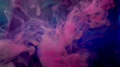 Abstract Swirls of Purple and Pink Ink