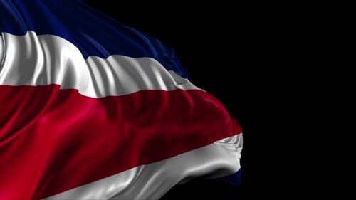 Costa Rica Flag Waving Seamless Loop Animation