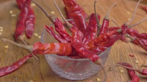 Close Up Of Dried Red Chili Peppers